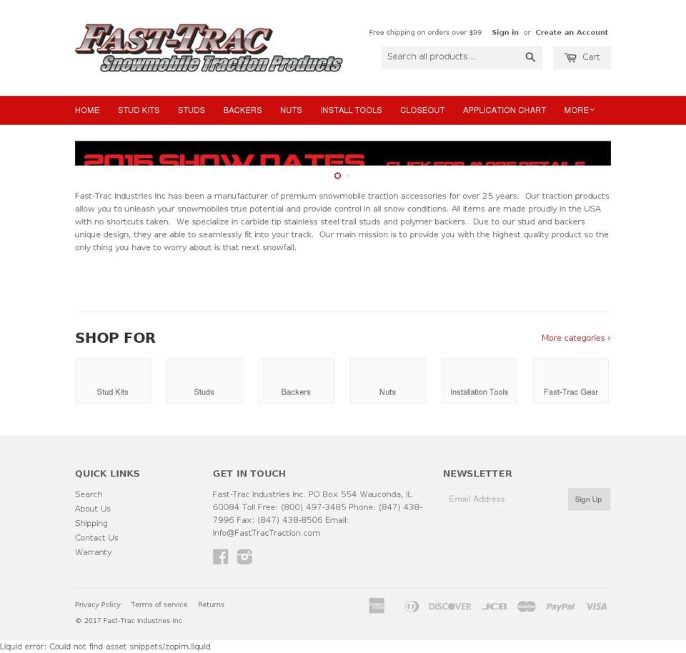 fasttractraction.com shopify website screenshot