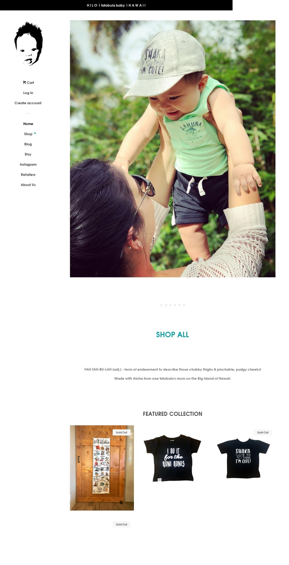 fatabulababy.com — Shopify storefront screenshot
