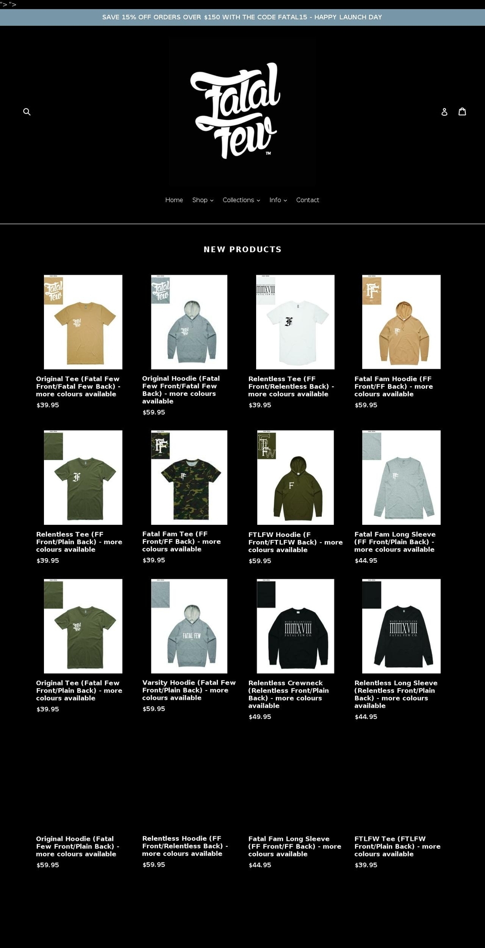 fatalfew.com — Shopify storefront screenshot