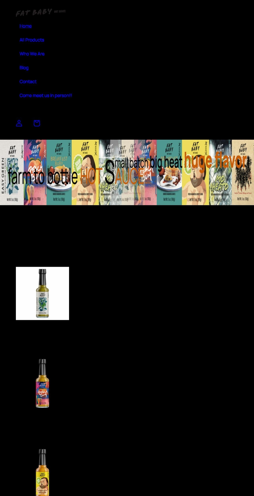 fatbabyhotsauce.com shopify website screenshot