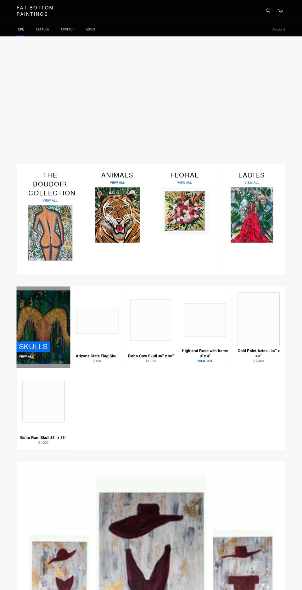 fatbottompaintings.com shopify website screenshot