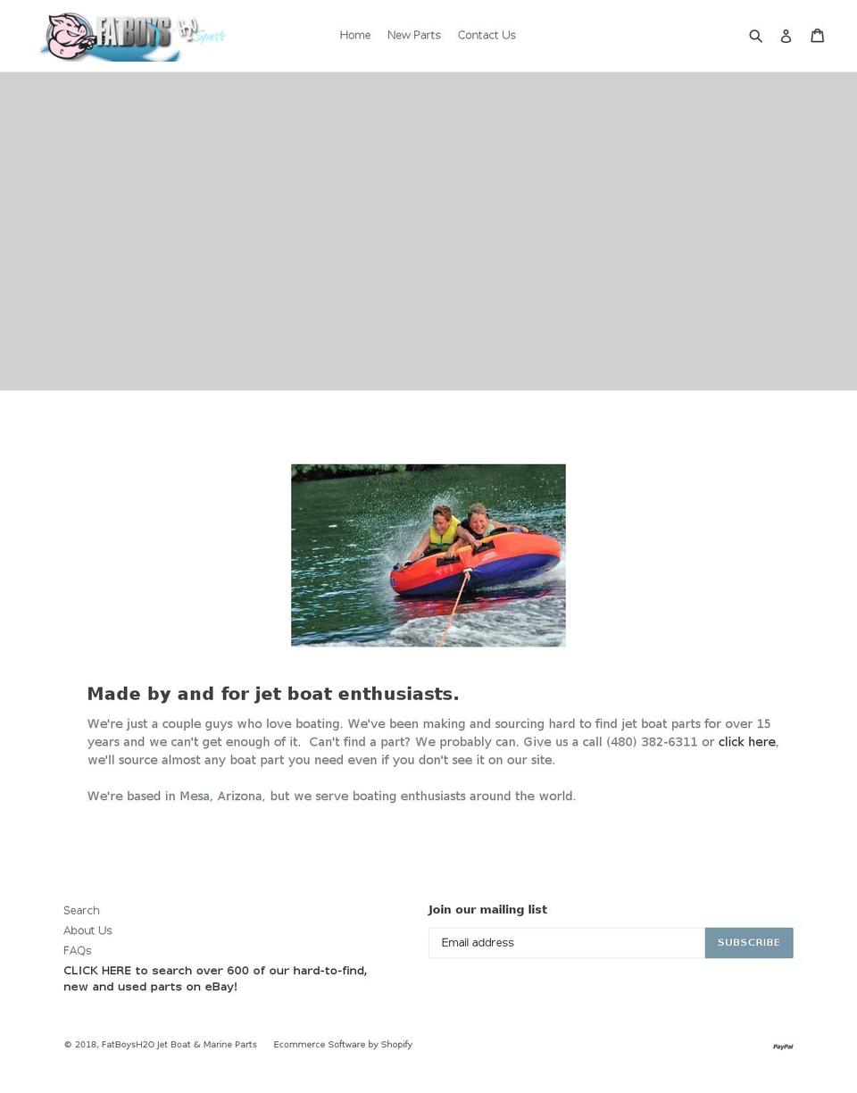fatboysh2o.com — Shopify storefront screenshot