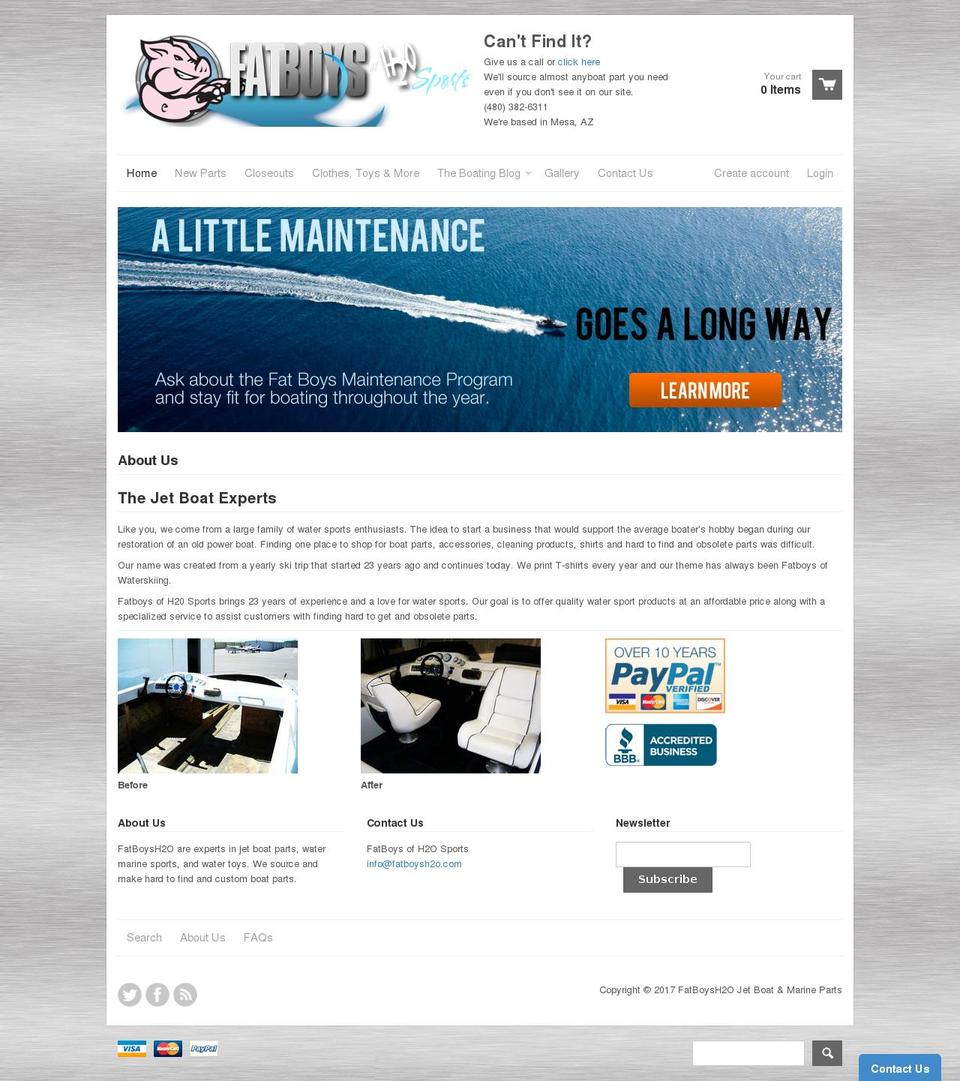 fatboysofh20sports.com shopify website screenshot