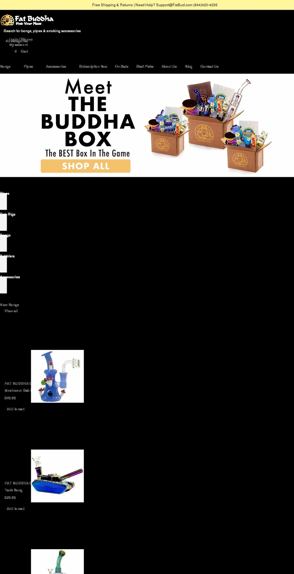 fatbuddaglass.com — Shopify storefront screenshot