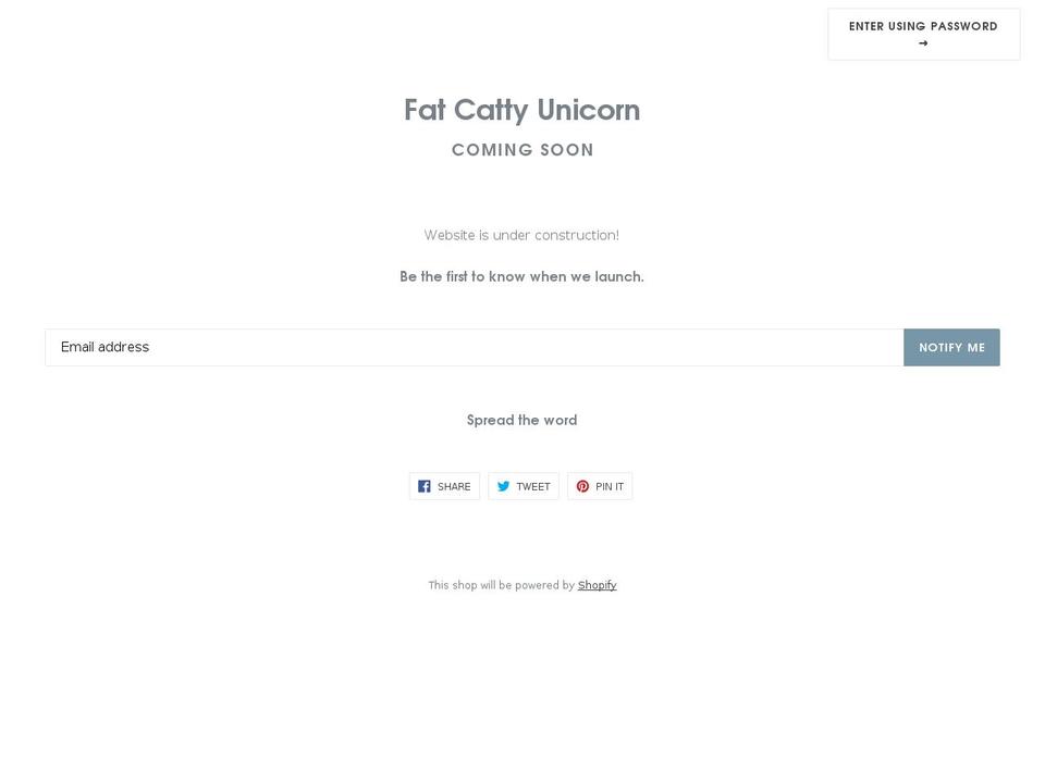 fatcattyunicorn.com — Shopify storefront screenshot