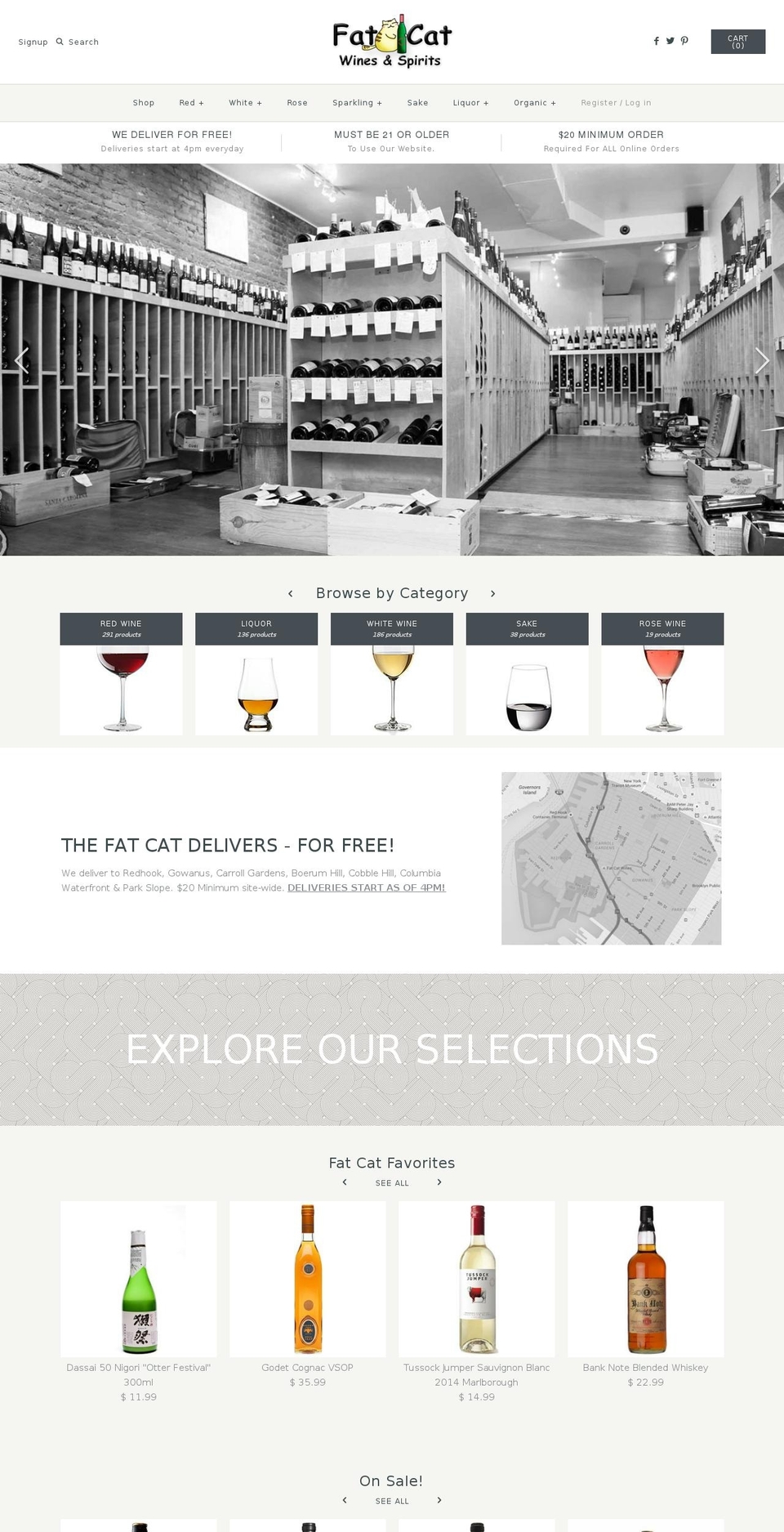 fatcatwinesnyc.com shopify website screenshot