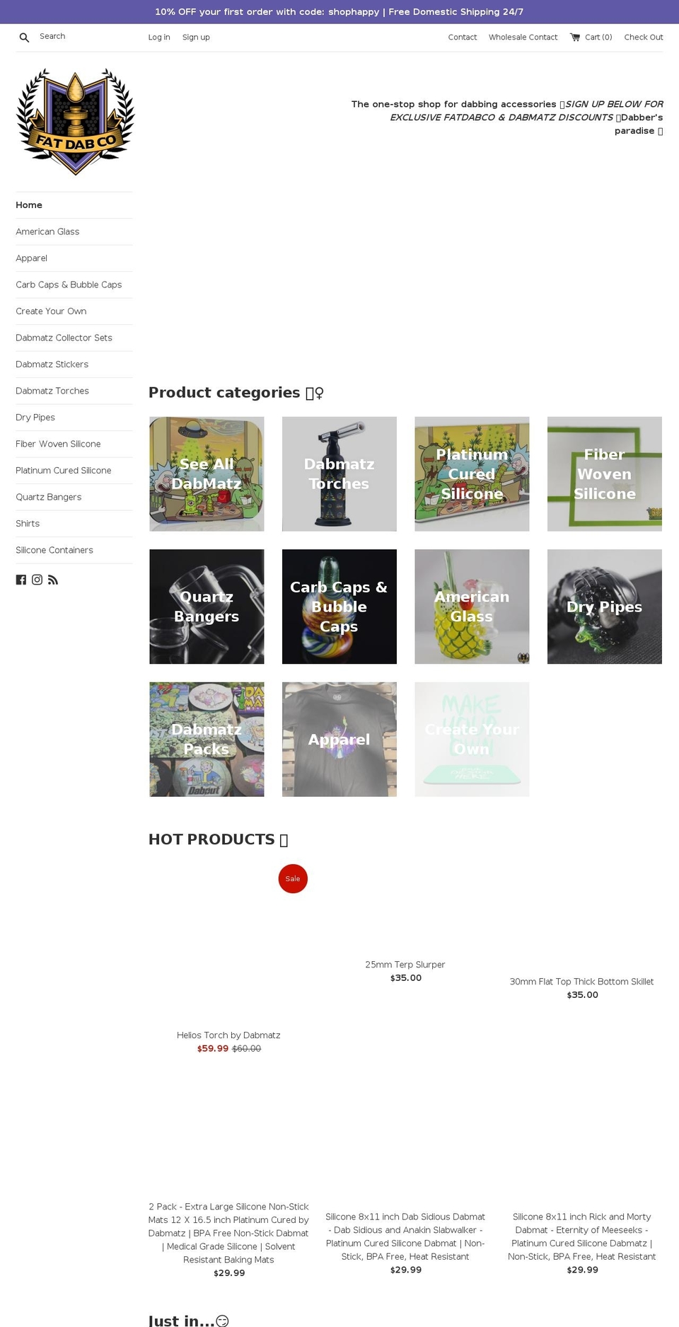 fatdabco.com — Shopify storefront screenshot