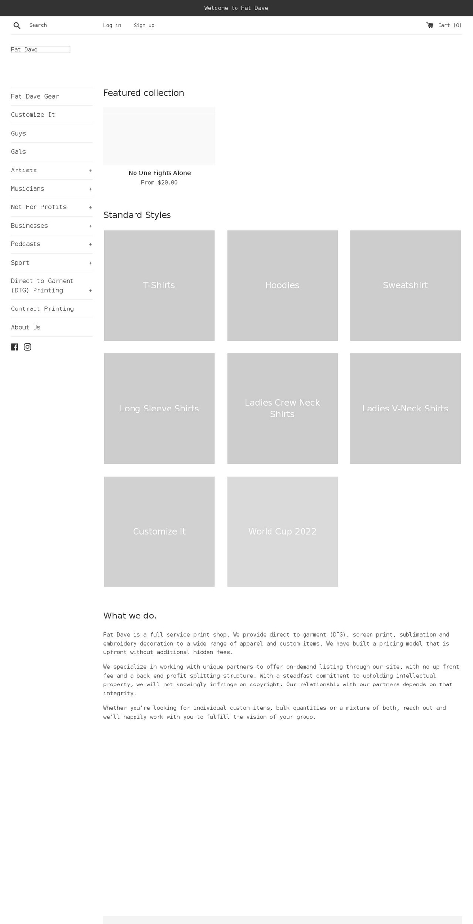 fatdave.ca shopify website screenshot