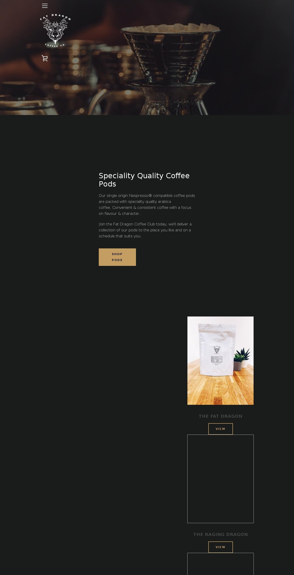 fatdragoncoffee.com shopify website screenshot