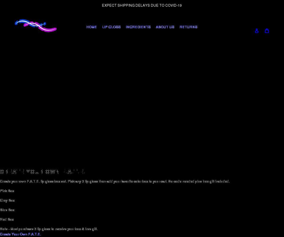 fatelipgloss.com shopify website screenshot