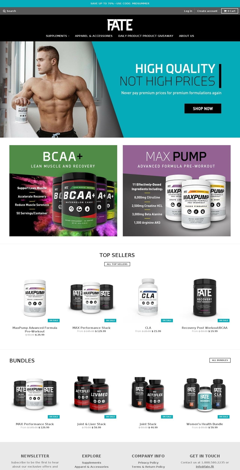 fatesupps.com shopify website screenshot
