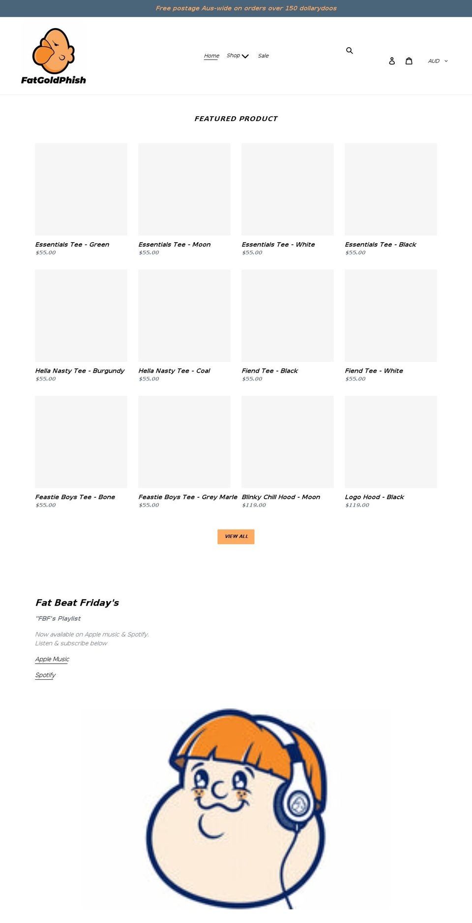 fatgoldphish.com shopify website screenshot