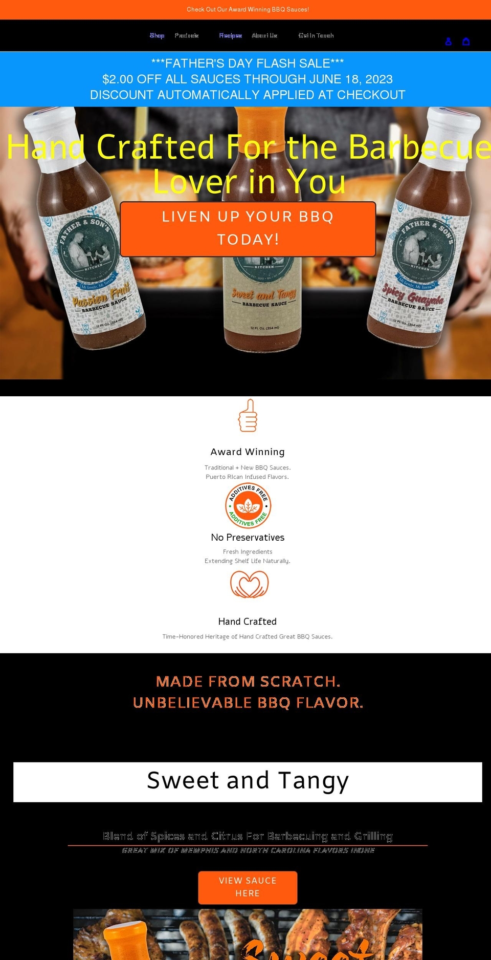 fatherandsonskitchen.com shopify website screenshot