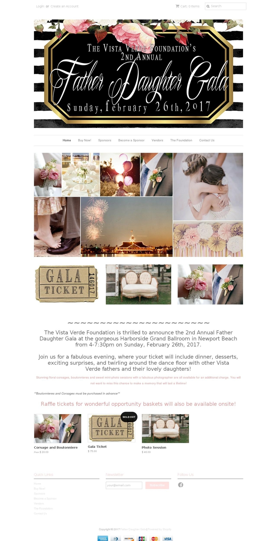 fatherdaughtergala.com shopify website screenshot