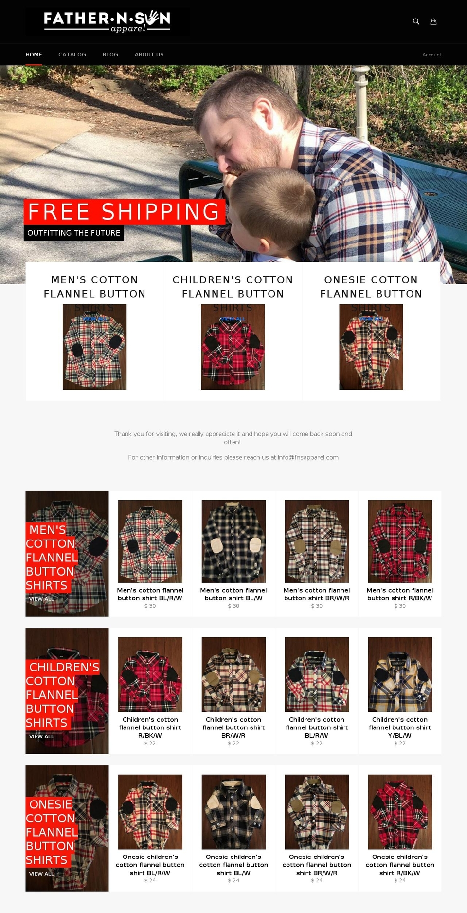 fathernsonapparel.com shopify website screenshot