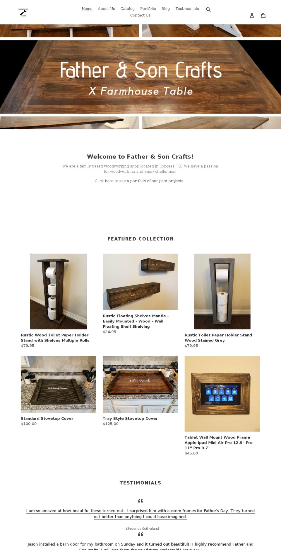 fathersoncrafts.com shopify website screenshot