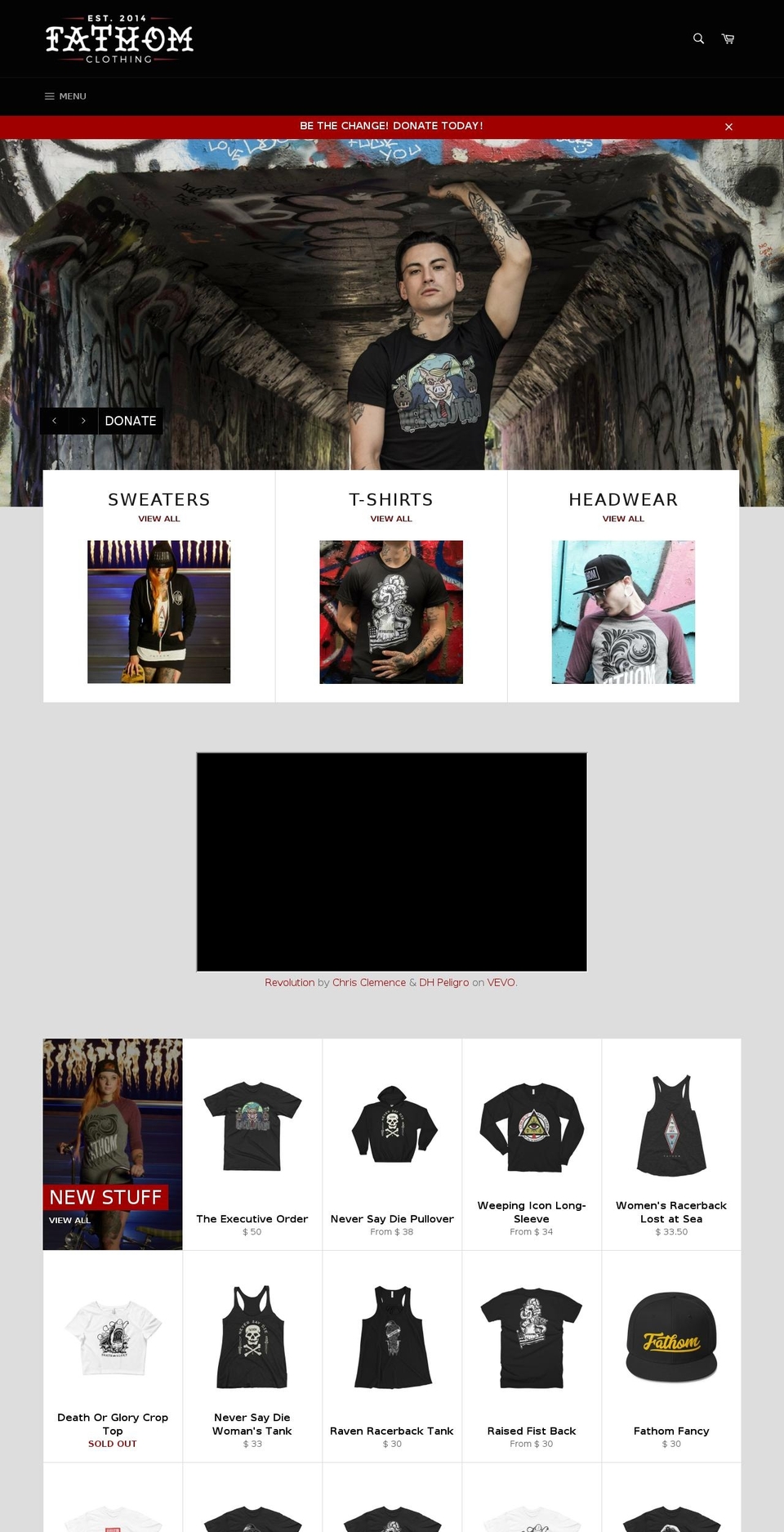 fathom.clothing shopify website screenshot