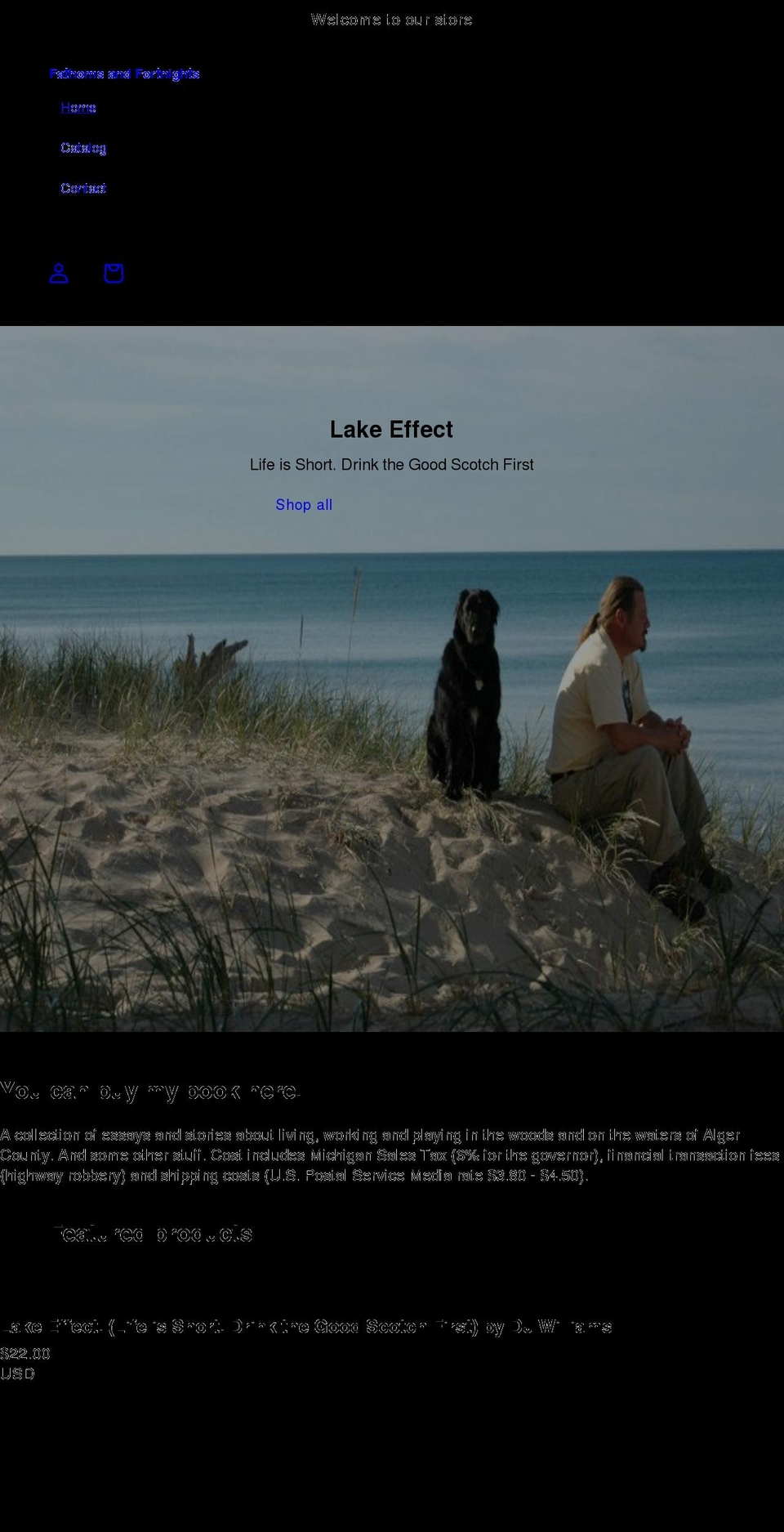 fathomsandfortnights.com shopify website screenshot