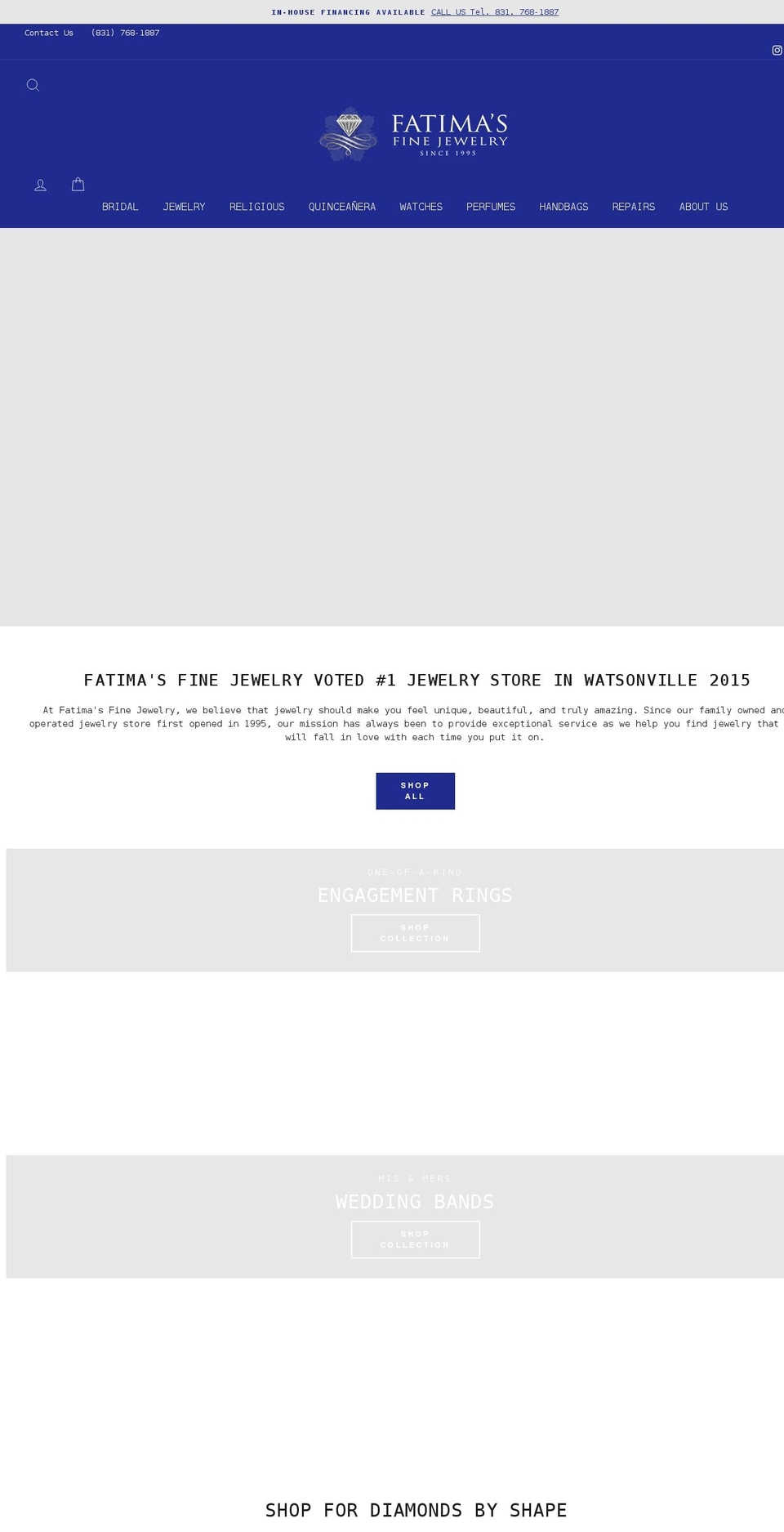 GemFind Silver Theme Shopify theme site example fatimasfinejewelry.com