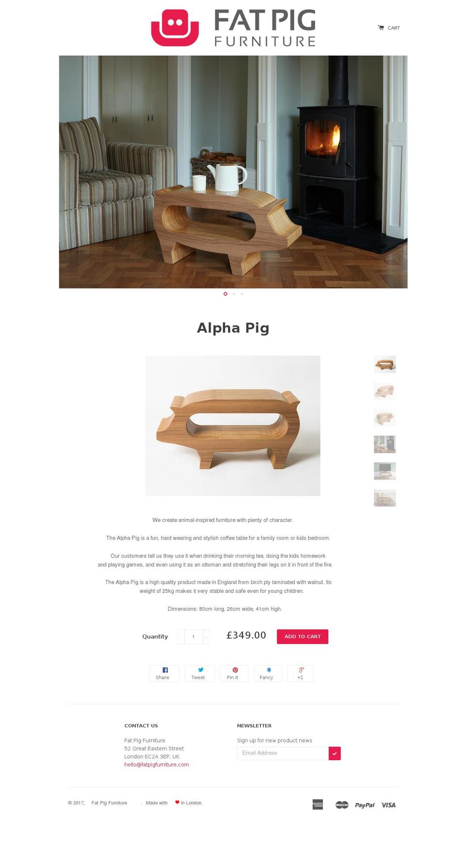 fatpigfurniture.com shopify website screenshot