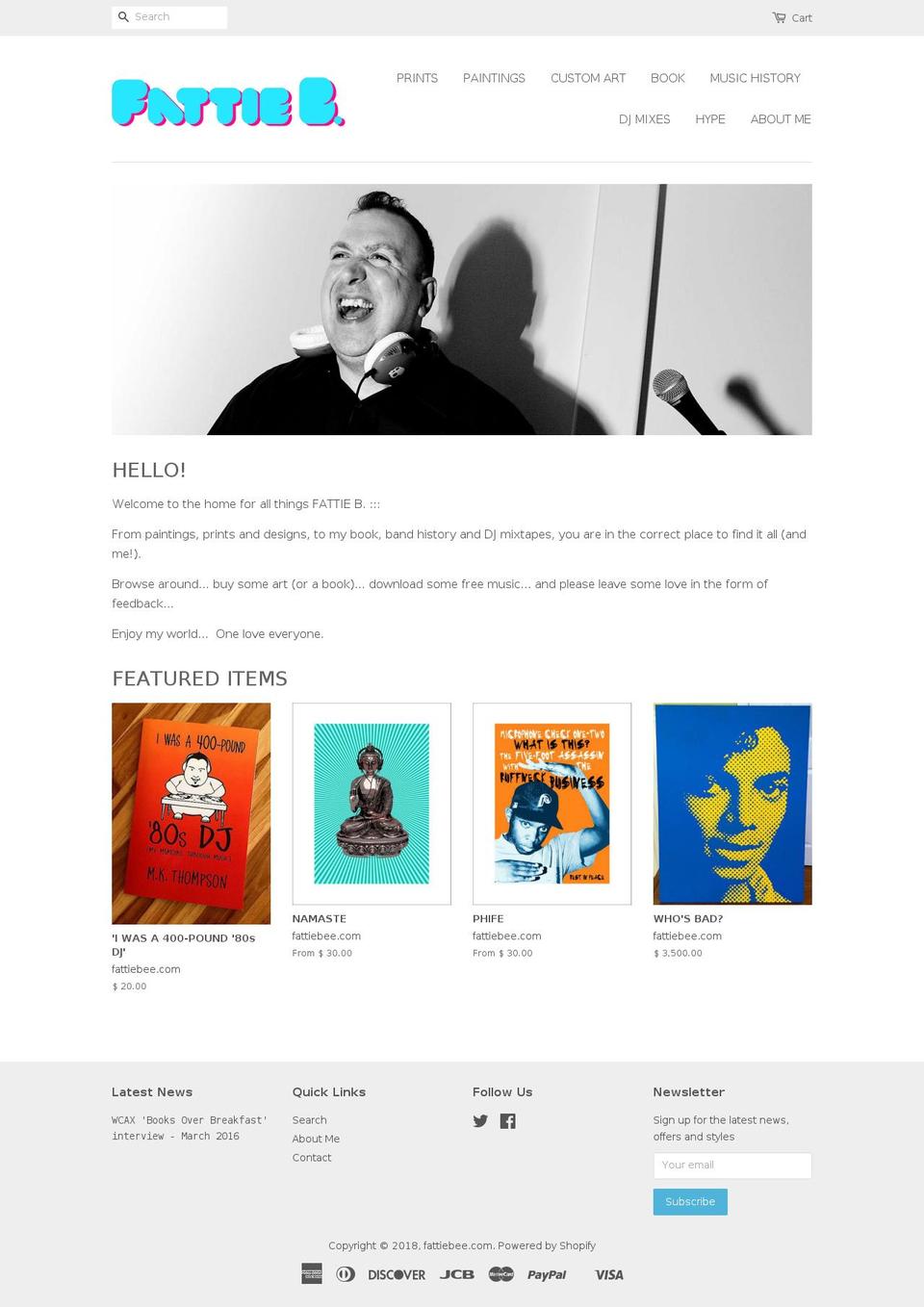 fattiebee.com — Shopify storefront screenshot