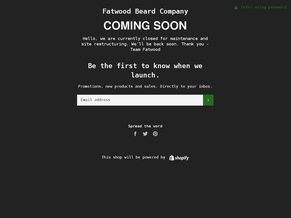 fatwoodbeard.com — Shopify storefront screenshot