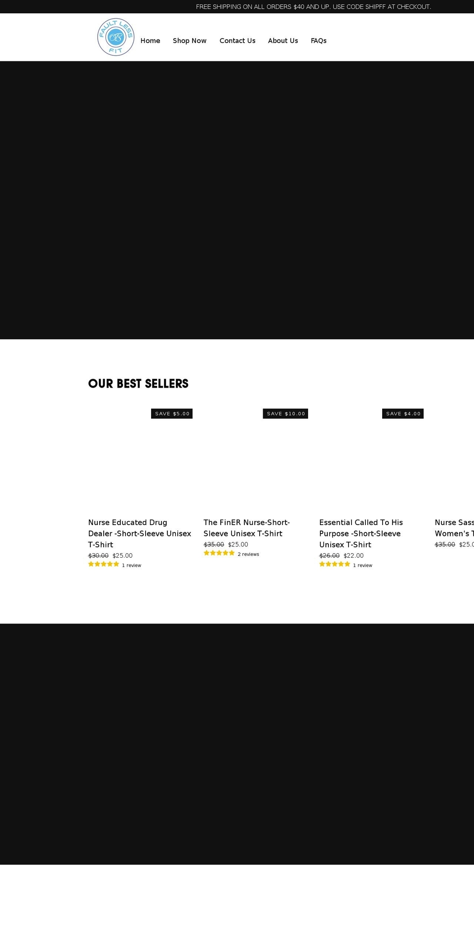 faultlessfit.com shopify website screenshot