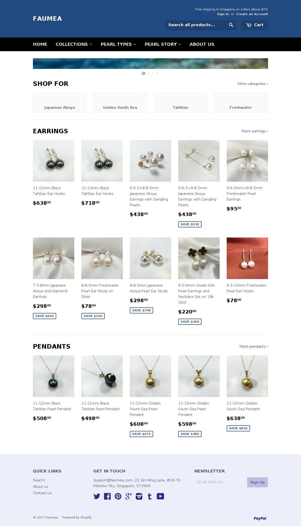 faumea.com shopify website screenshot
