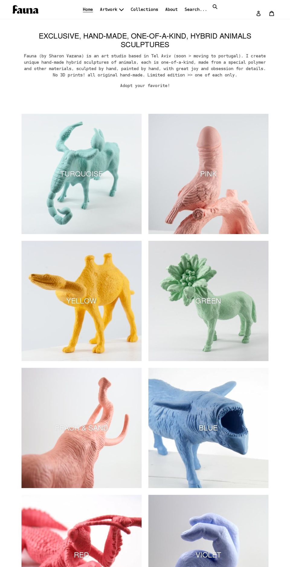 faunaarts.com shopify website screenshot