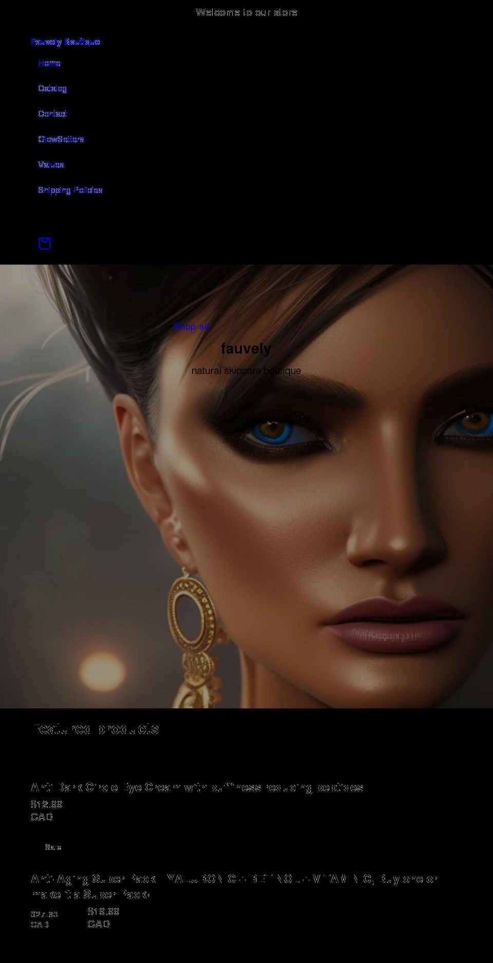 fauvely.com shopify website screenshot