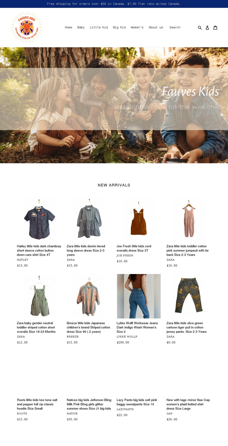 fauveskids.com shopify website screenshot