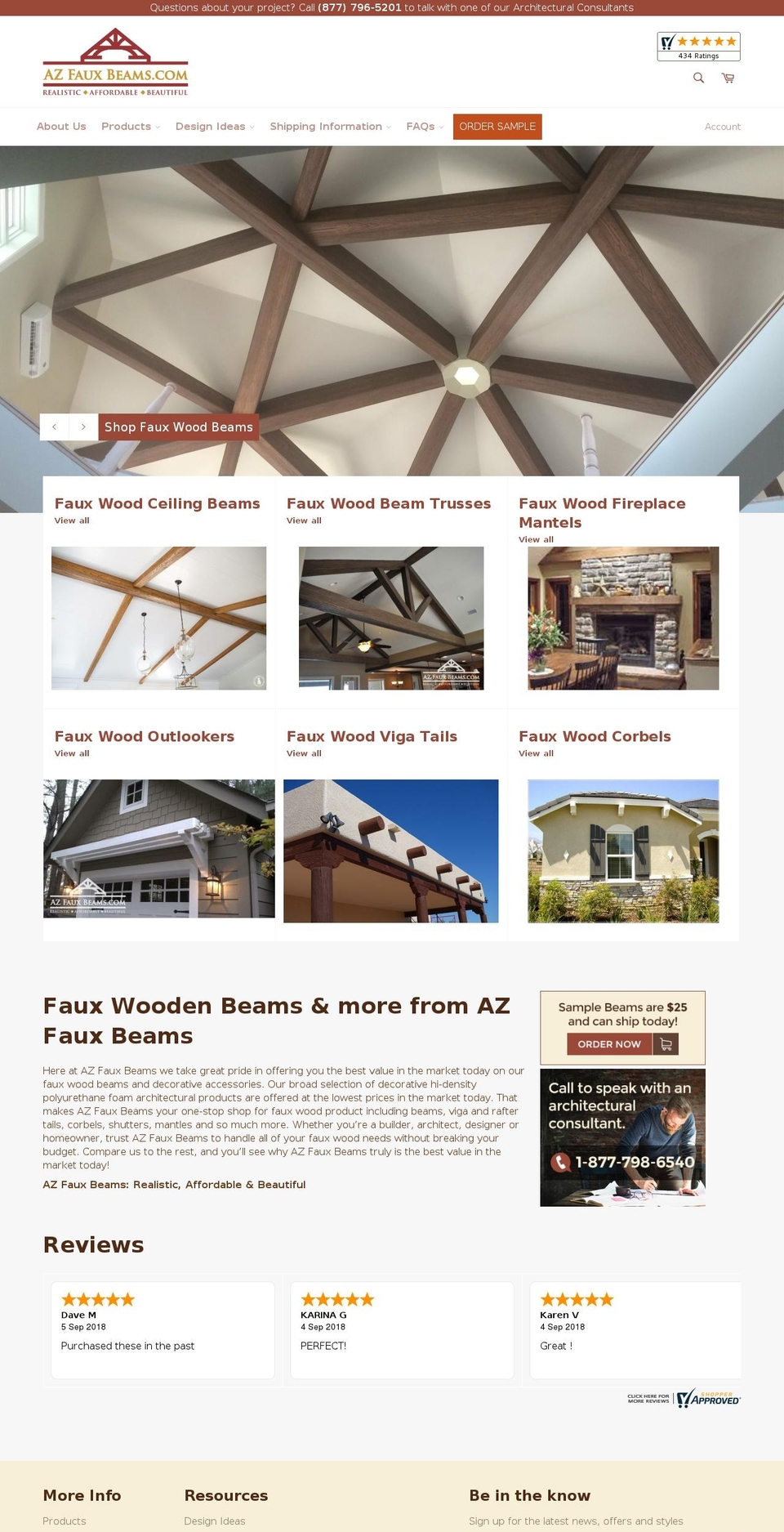 faux-beams.com — Shopify storefront screenshot