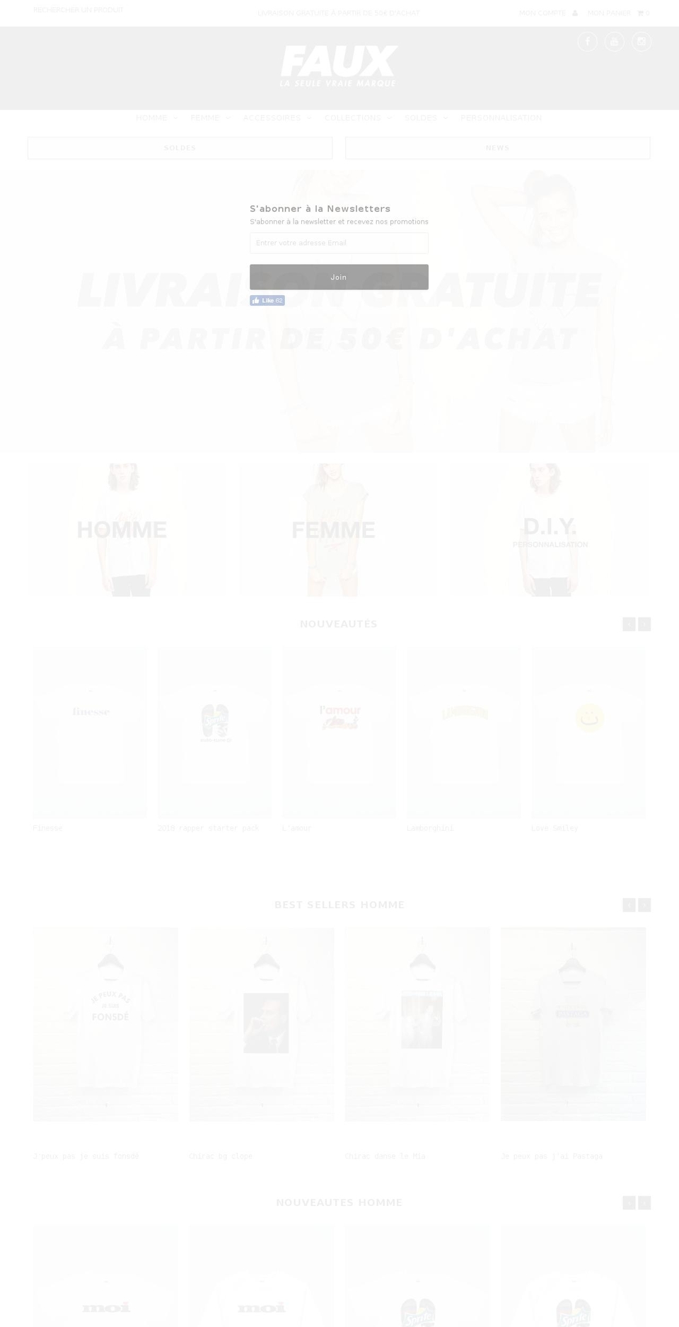 faux-paris.co shopify website screenshot