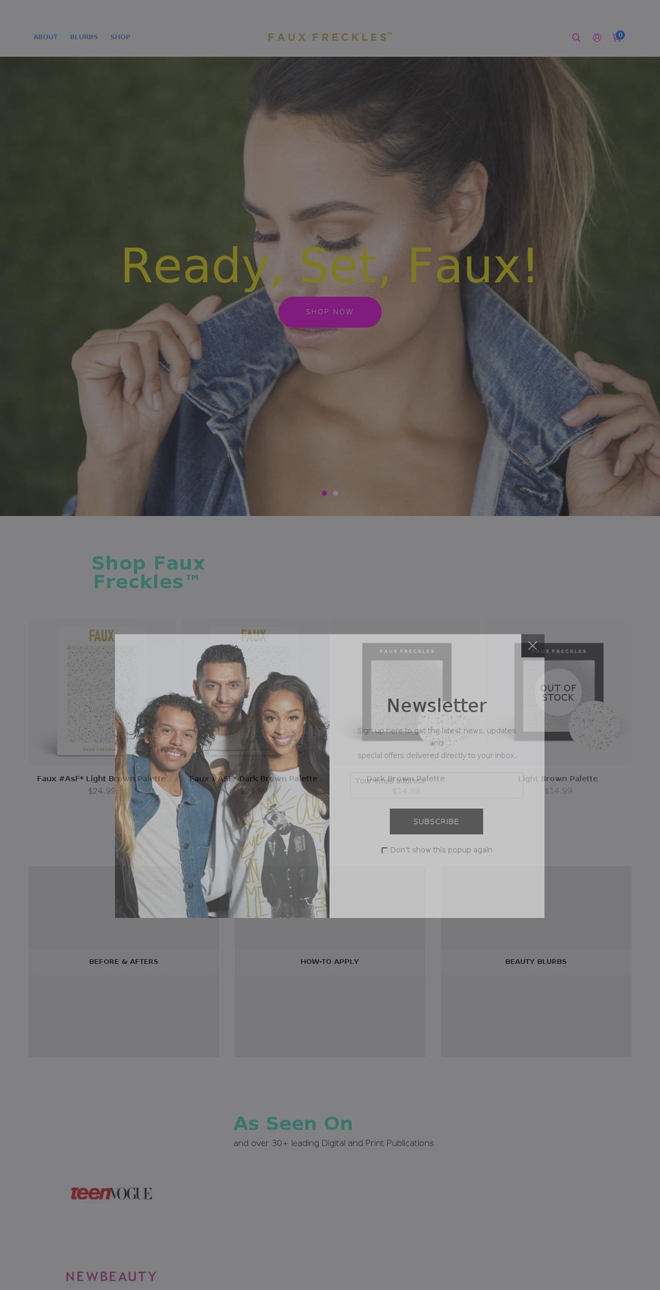 cleversoft-ione-myshopify-3-6-0 Shopify theme site example fauxfreckles.com