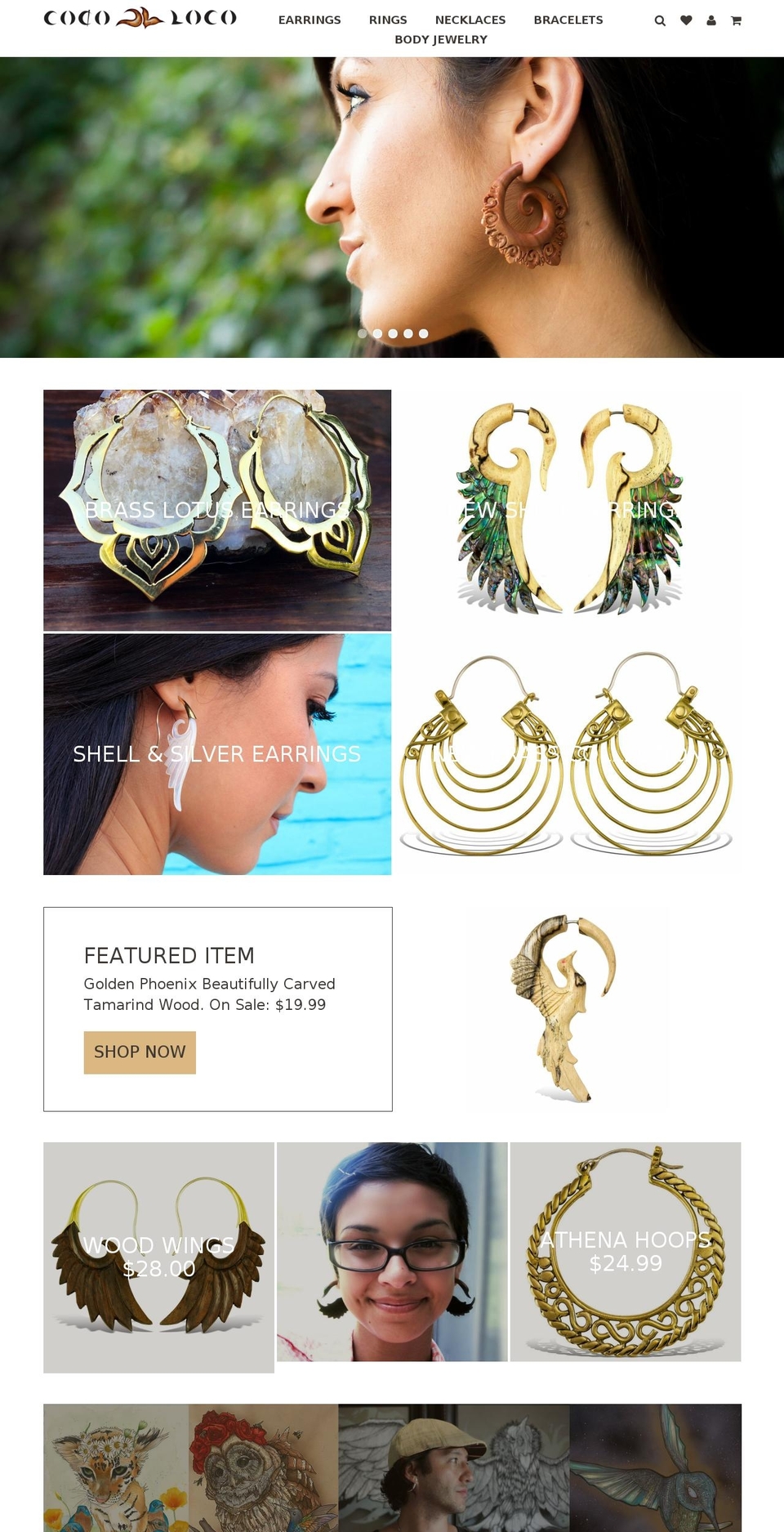 Coco Loco Jewelry Shopify theme site example fauxgauge.com