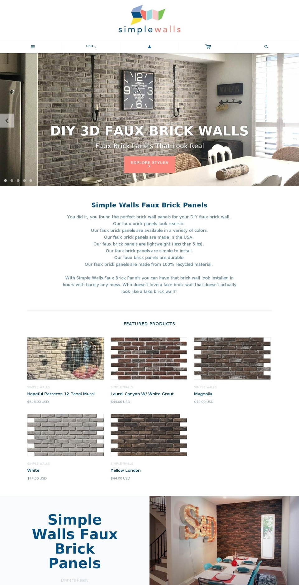 fauxwallskin.com — Shopify storefront screenshot