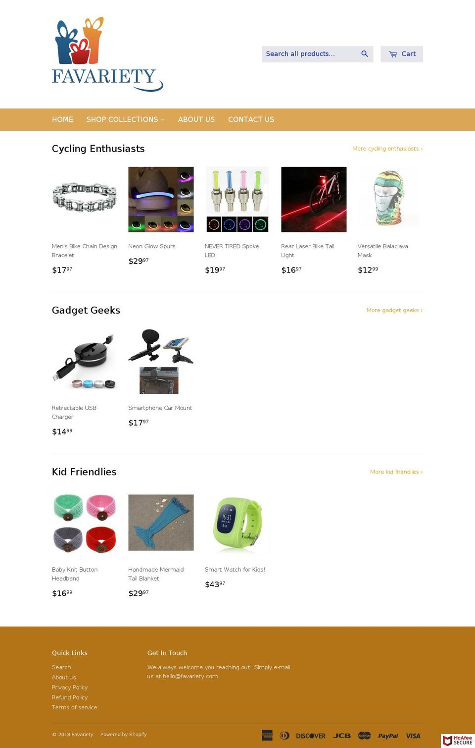 favariety.com — Shopify storefront screenshot