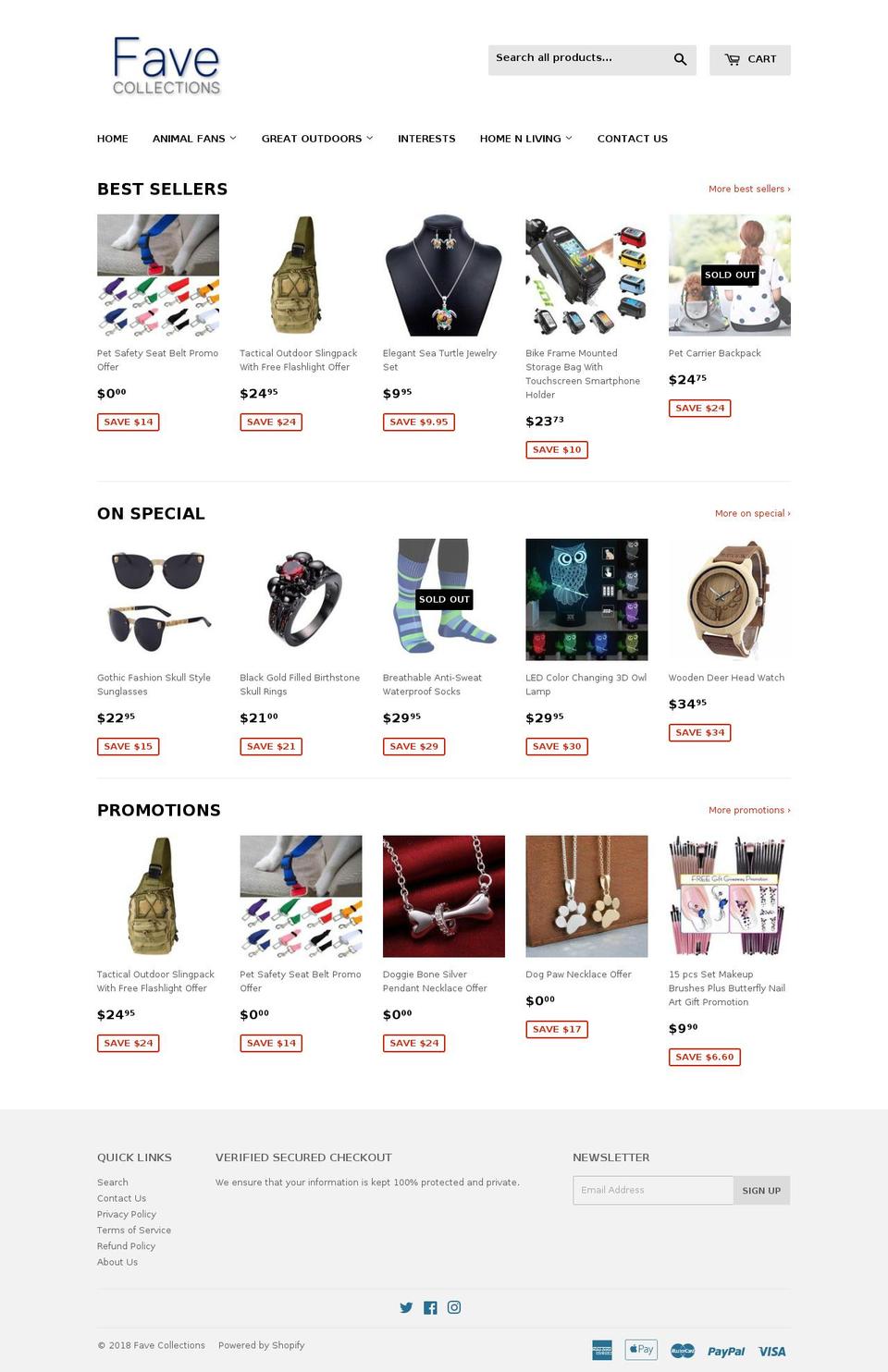 favecollections.com — Shopify storefront screenshot