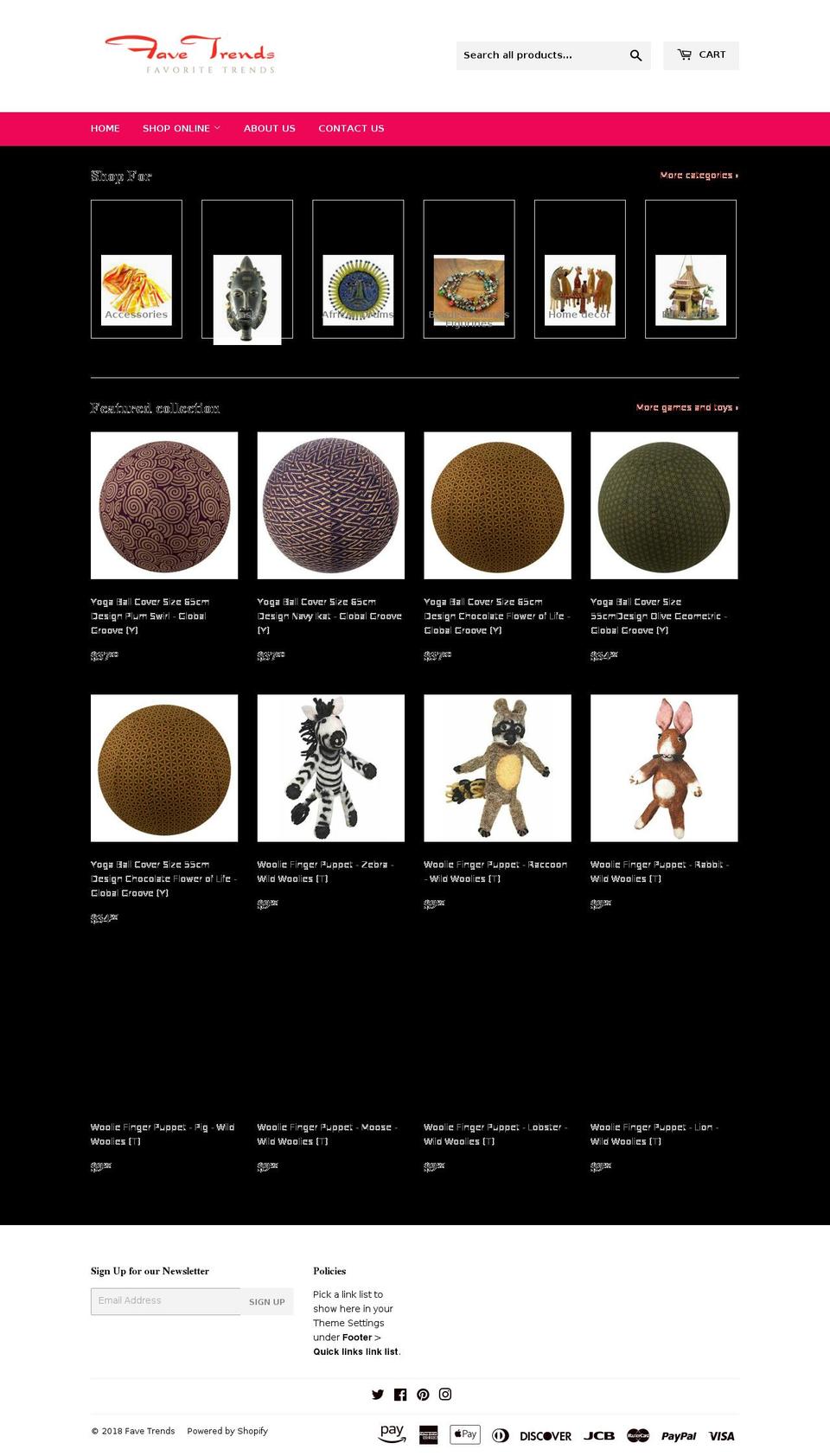 favetrends.com shopify website screenshot