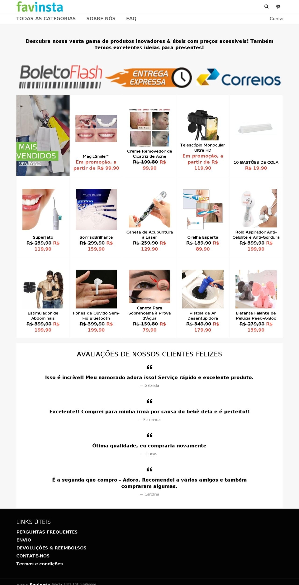 favinsta.com — Shopify storefront screenshot