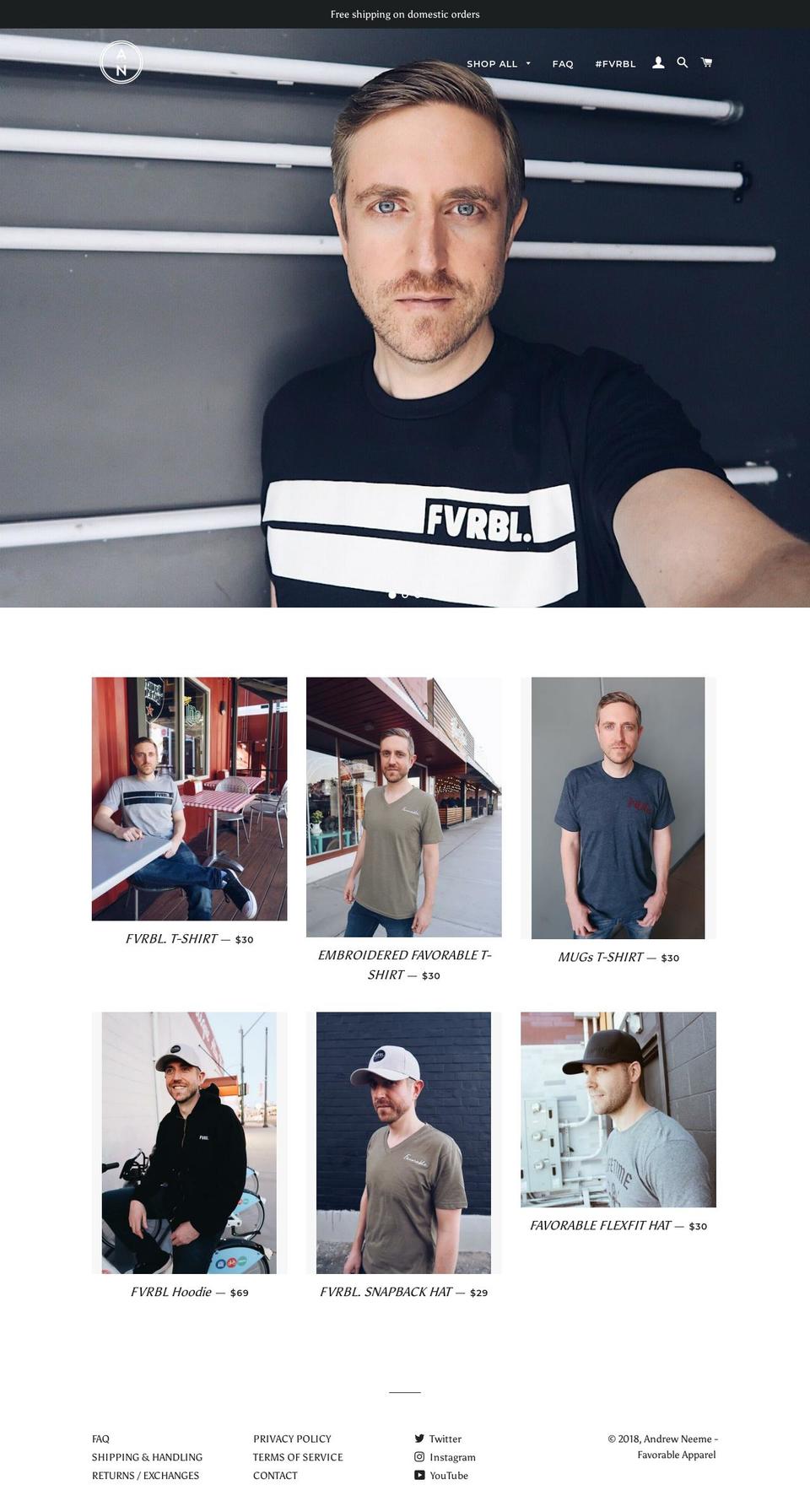 favorableapparel.com — Shopify storefront screenshot