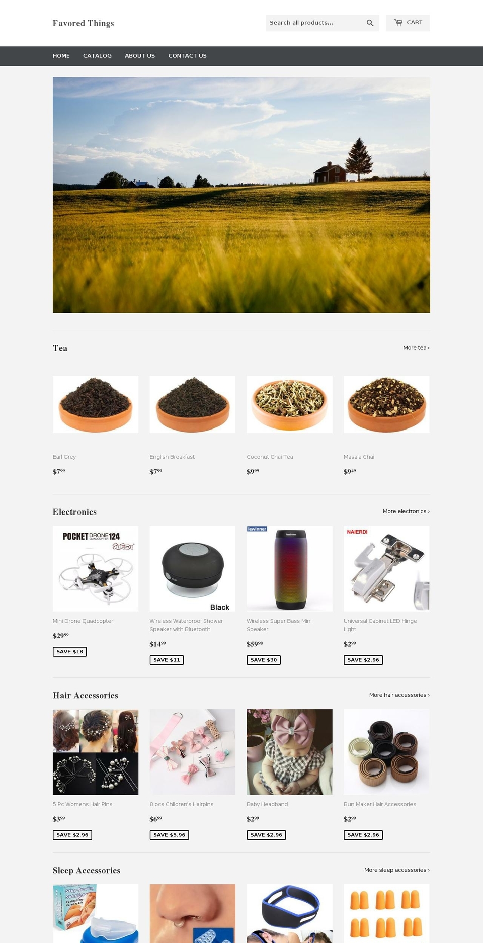 favoredthings.com — Shopify storefront screenshot