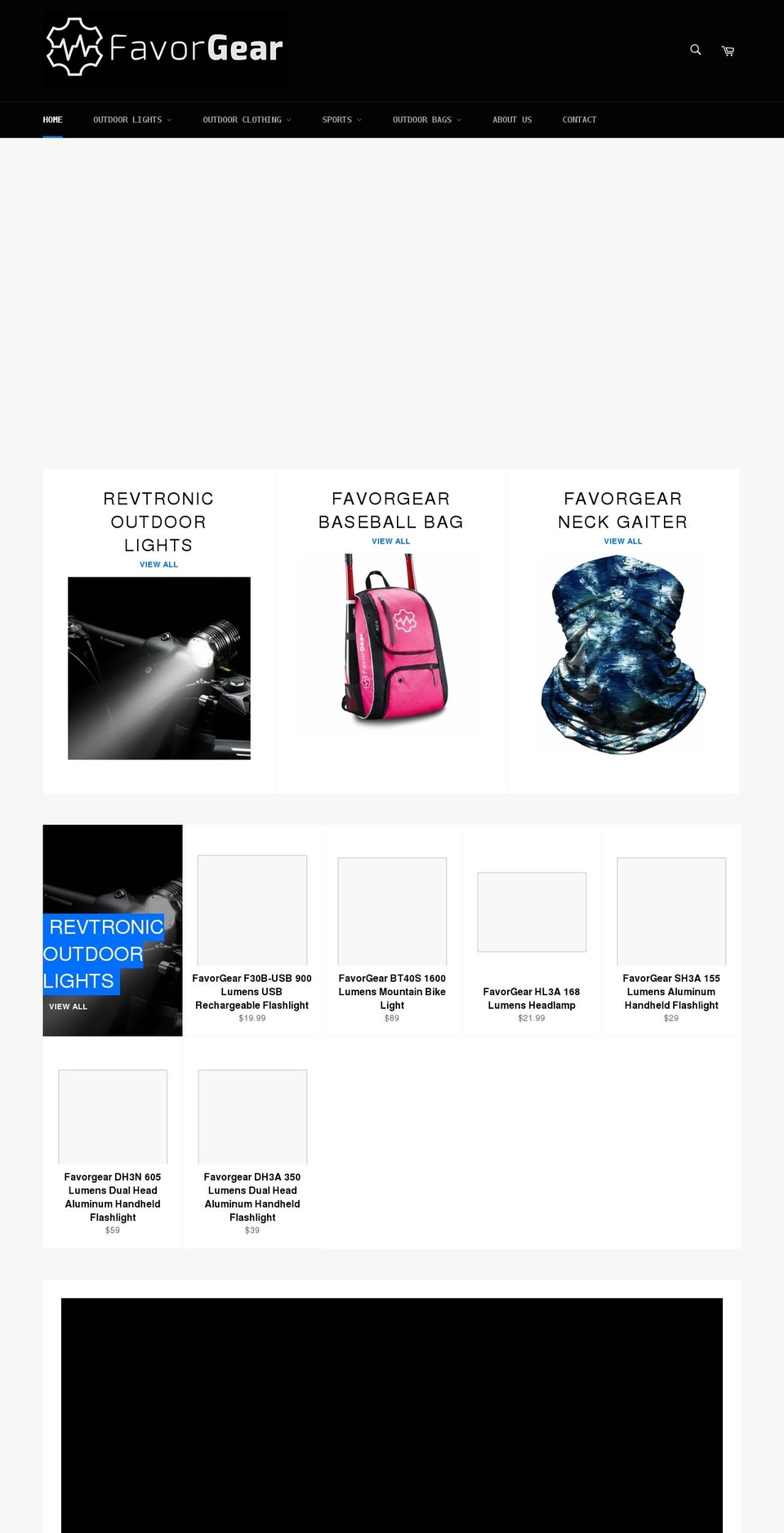 favorgear.net shopify website screenshot