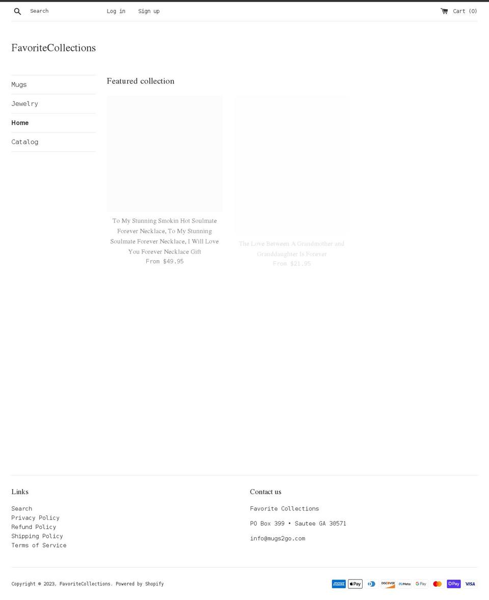 favorite-collections.com shopify website screenshot