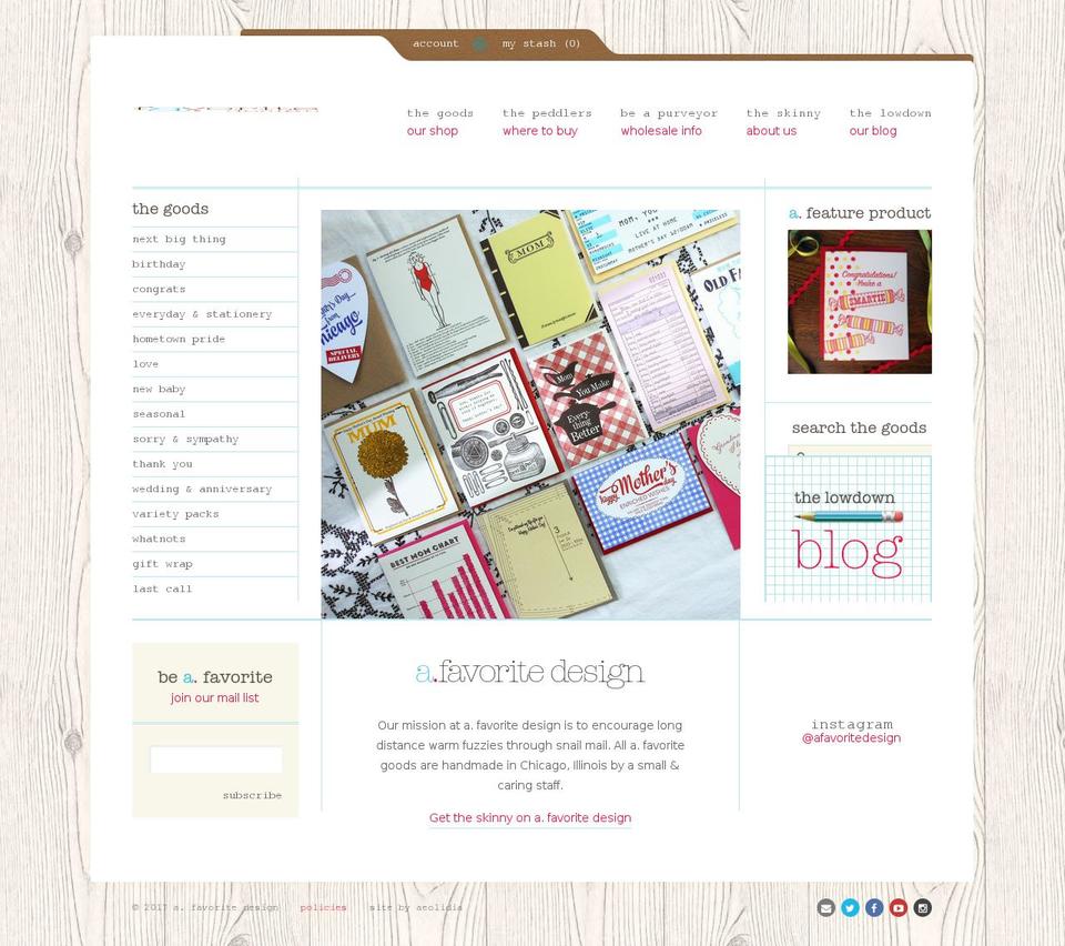 A Favorite Design Shopify theme site example favoriteletterpress.com