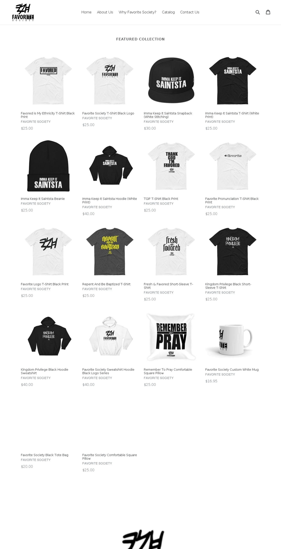 favoritesociety.com — Shopify storefront screenshot