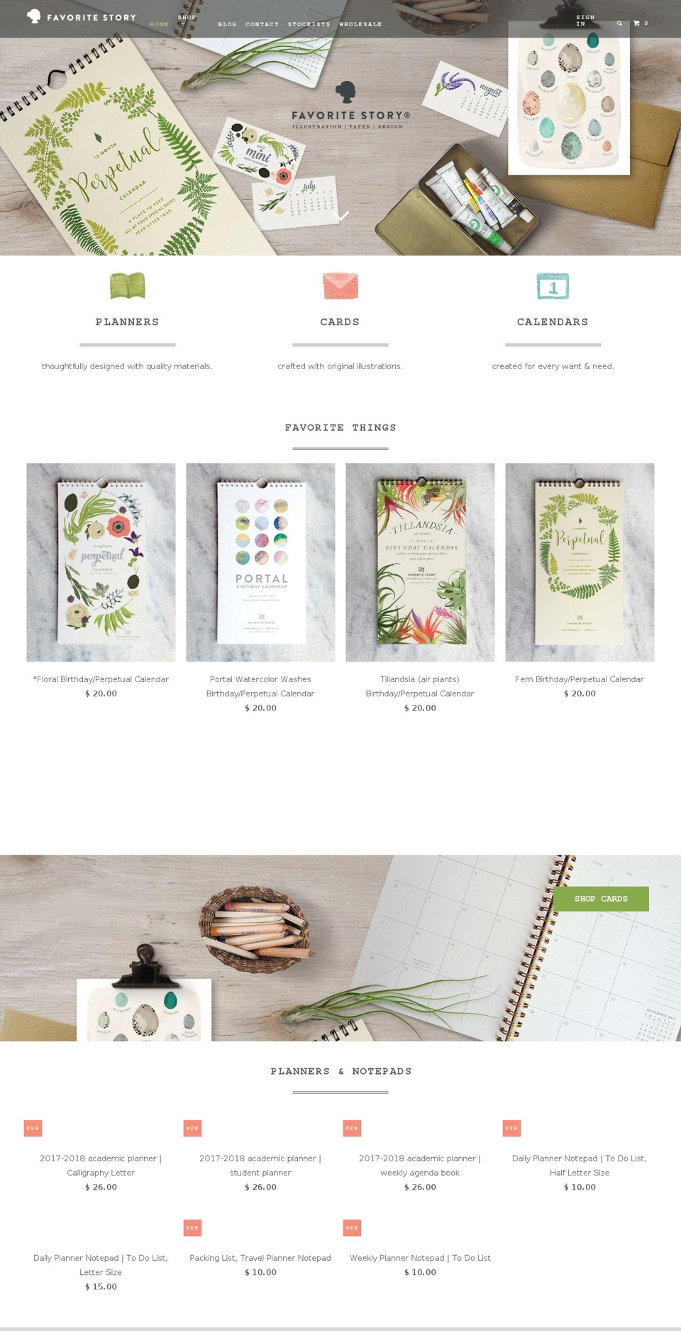 favoritestory.net shopify website screenshot