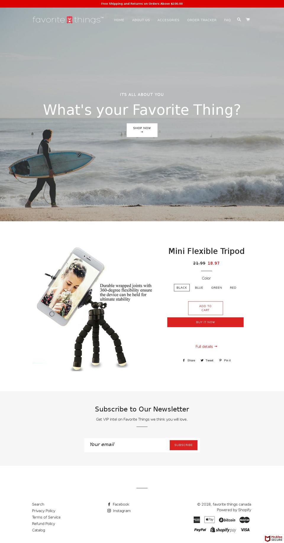 favoritethings.ca shopify website screenshot