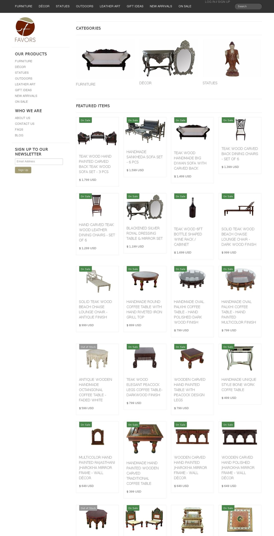 favorshandicraft.com shopify website screenshot