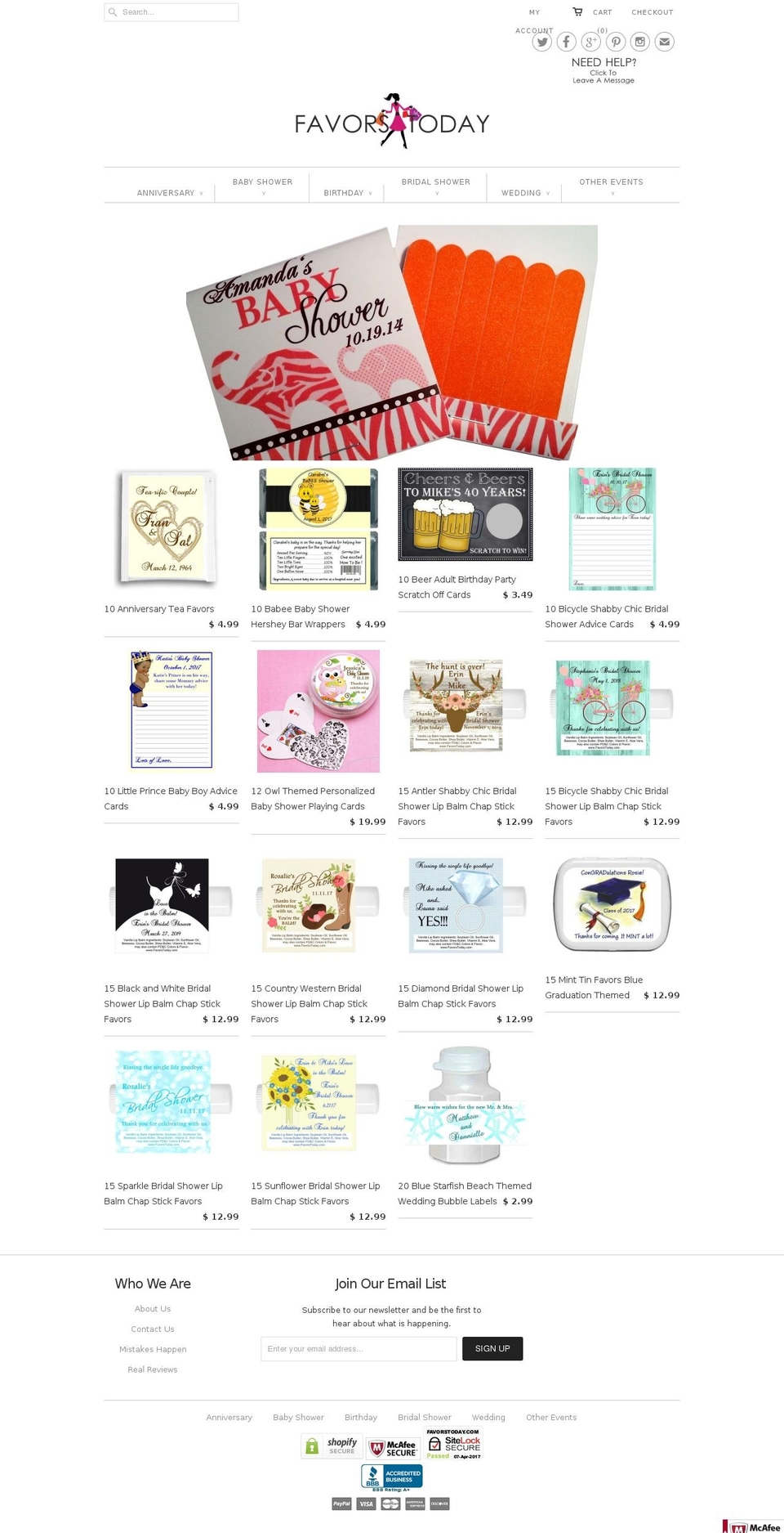 favorstoday.com shopify website screenshot